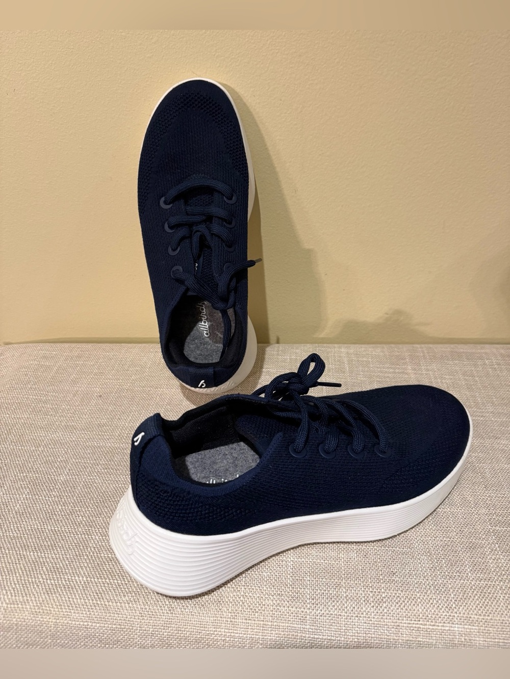 Allbirds Women's Tree Runner Go Sneakers Navy & White Size 10.5